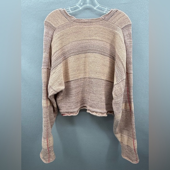 Free People Lemonade Stand Textured Vneck Sweater Size M Bohemian - Picture 10 of 15